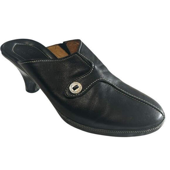 Cole Haan Devon Womens 7.5B Black Soft Leather Slip On High Heeled Mule Sandals - Picture 1 of 13